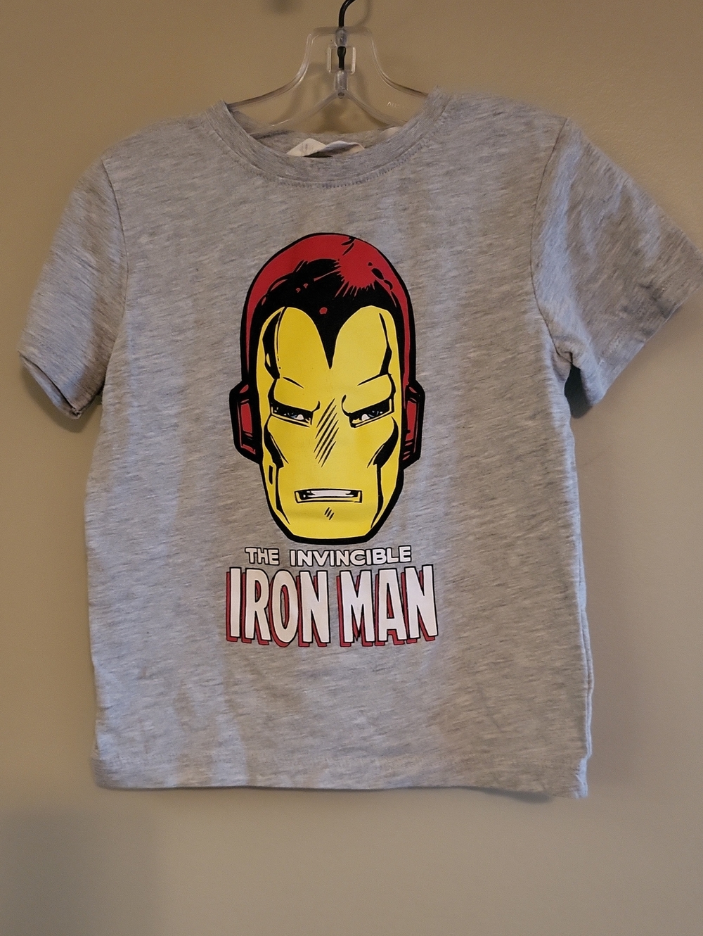 Iron Man light grey tee shirt